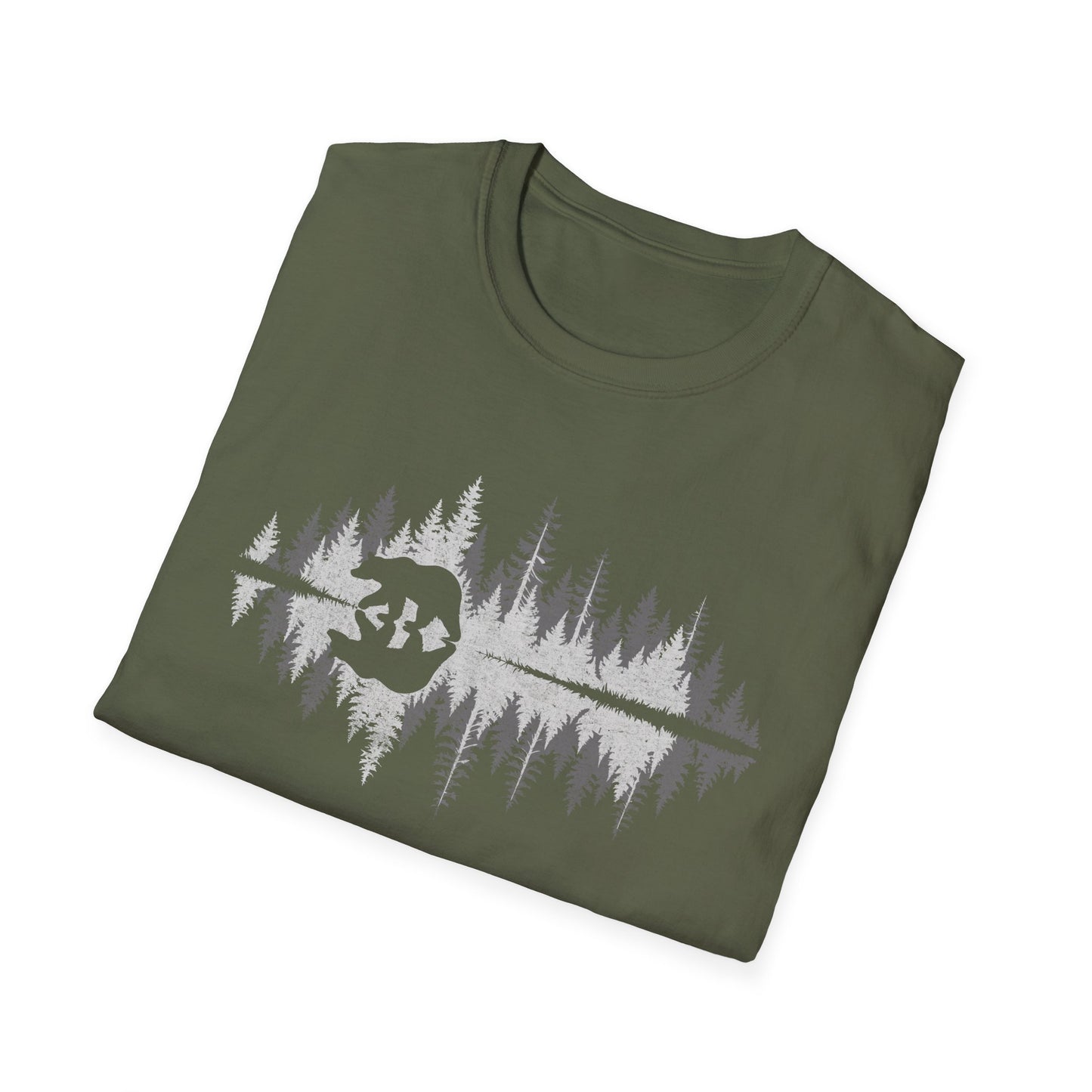 Retro Vintage Bear trees Outdoor Forest T-Shirt