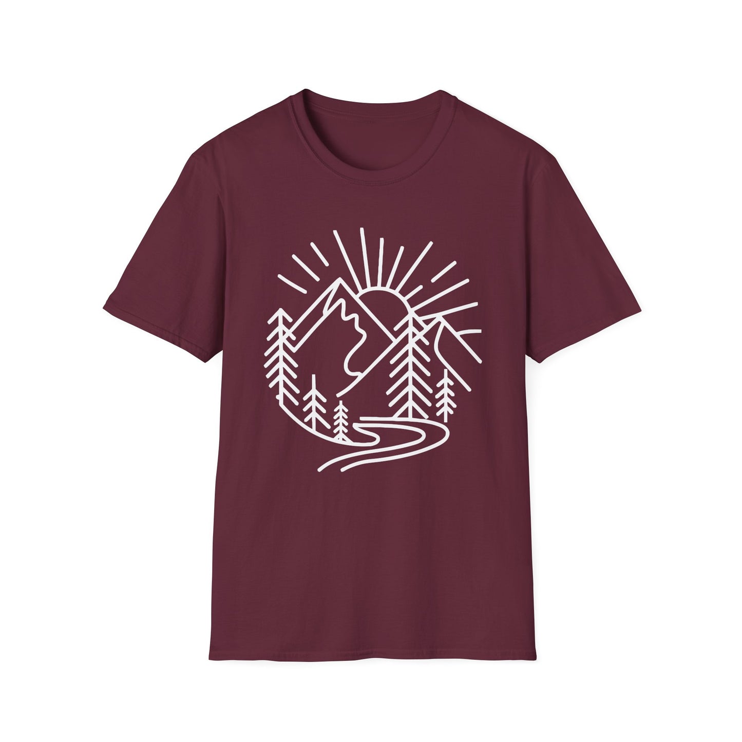 Mountains and Trees Hikers Adventures minimalist Design V1 T-Shirt