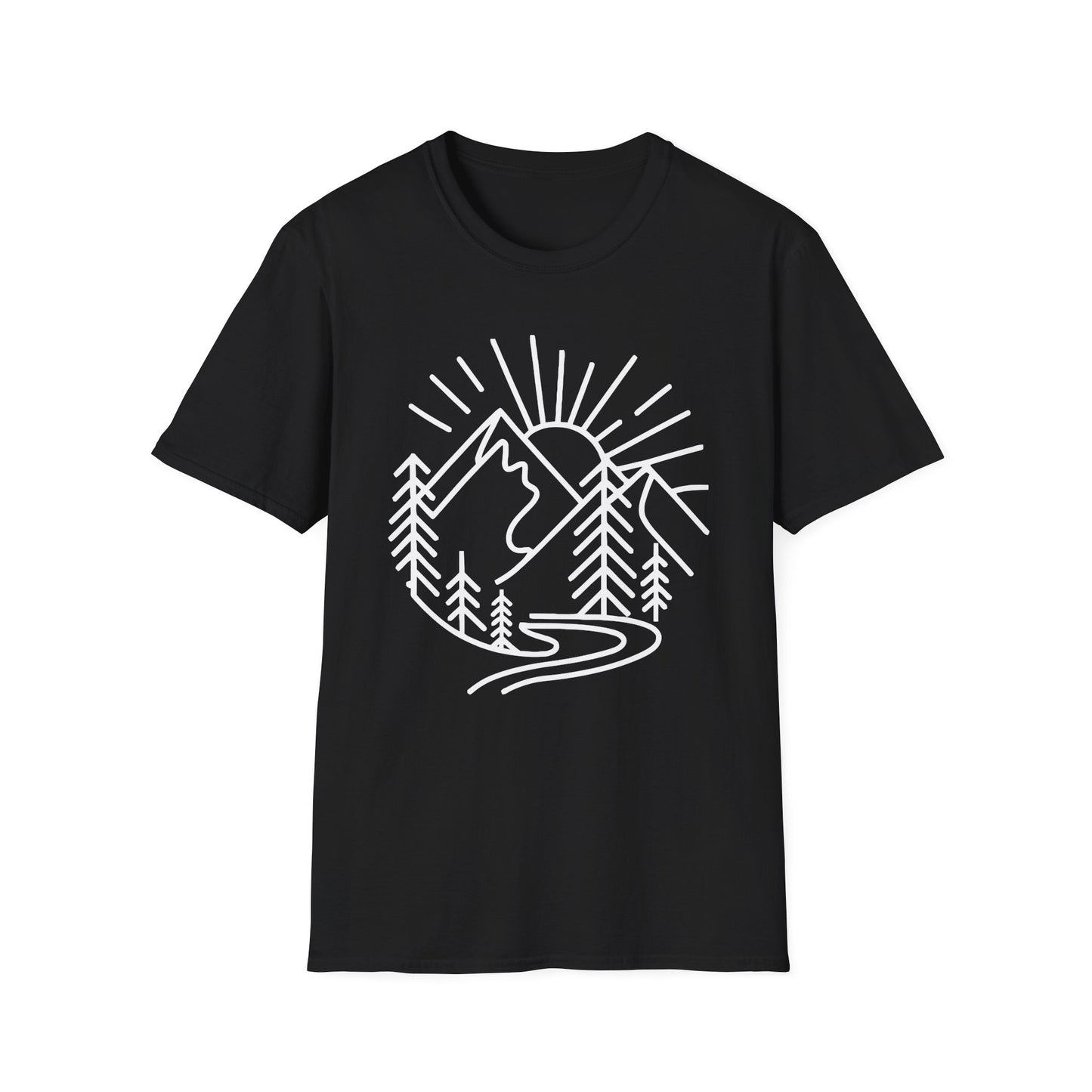 Mountains and Trees Hikers Adventures minimalist Design V1 T-Shirt