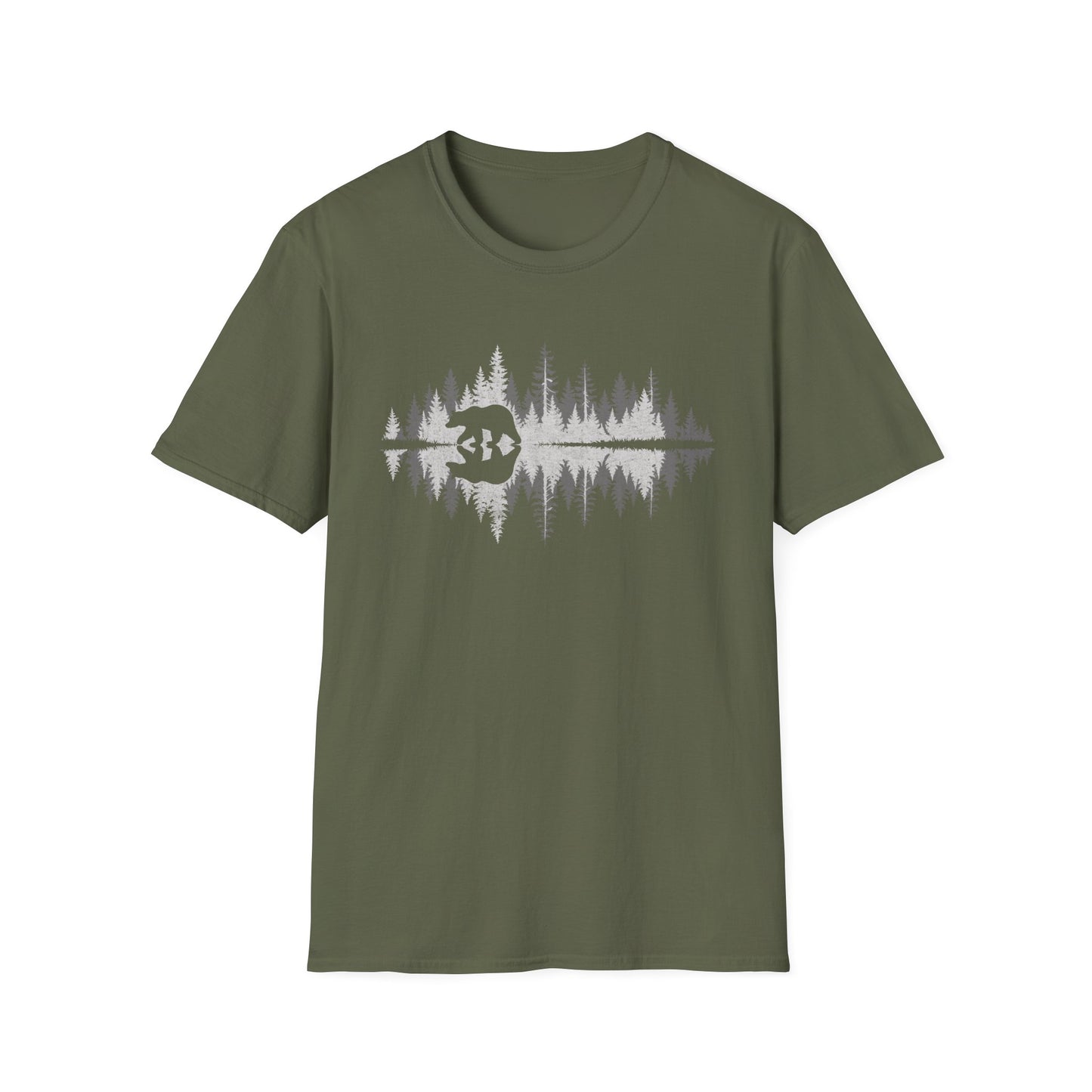 Retro Vintage Bear trees Outdoor Forest T-Shirt