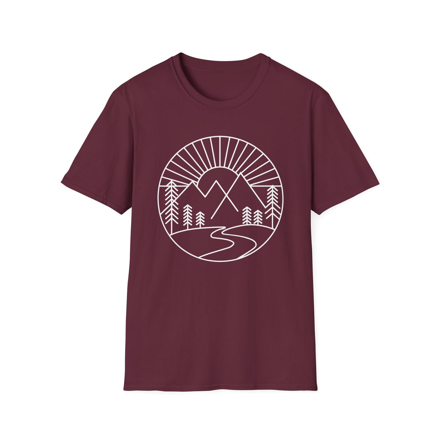 Mountains and Trees Hikers Adventures Minimalist V1 T-Shirt