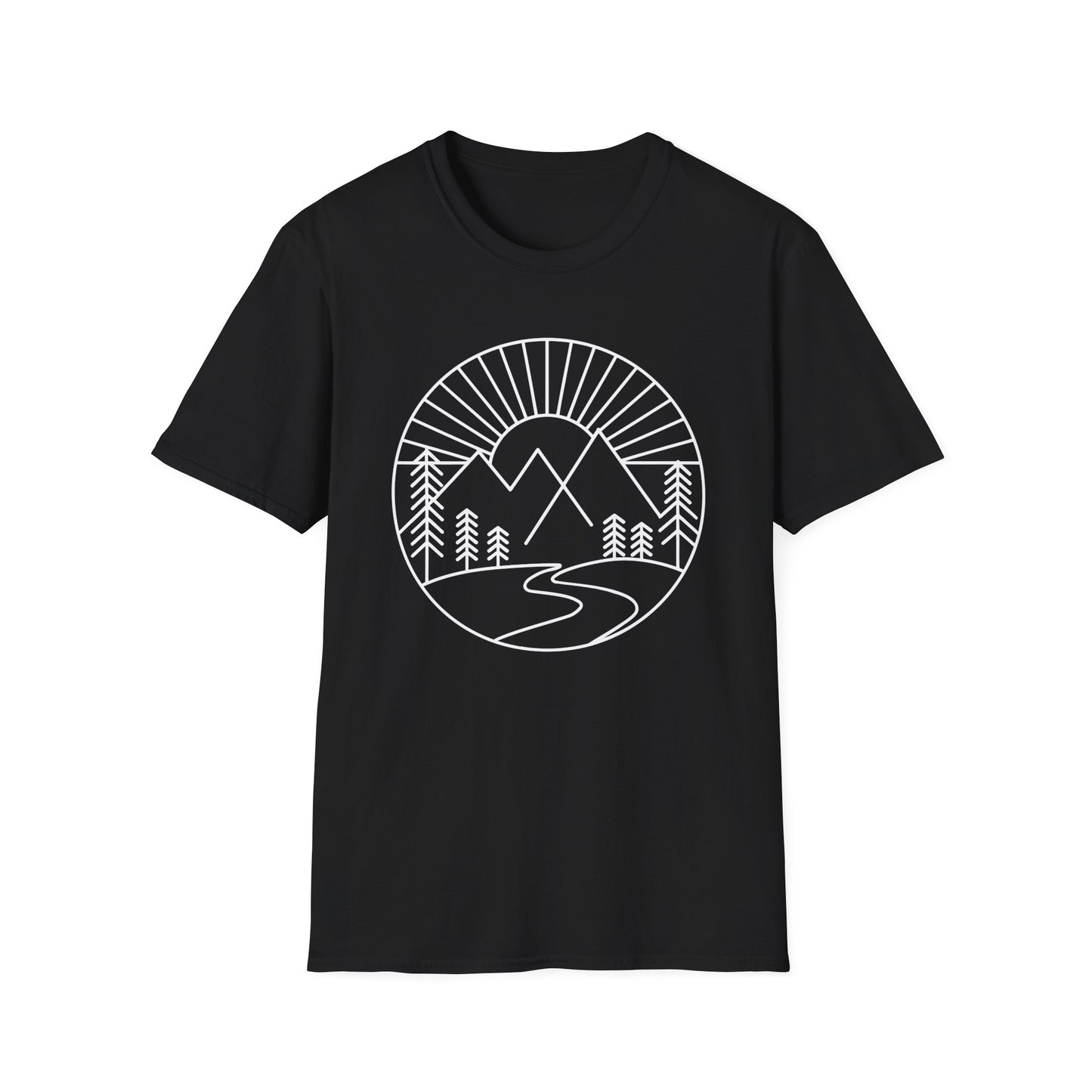 Mountains and Trees Hikers Adventures Minimalist V1 T-Shirt