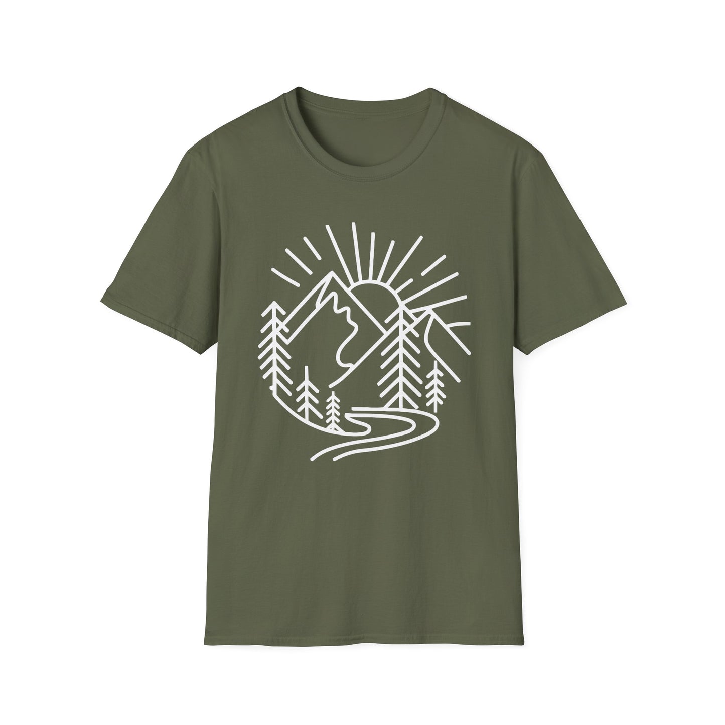 Mountains and Trees Hikers Adventures minimalist Design V1 T-Shirt
