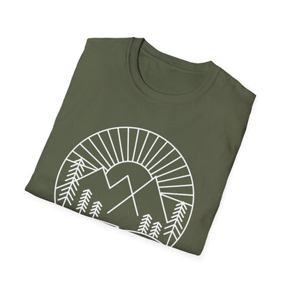 Mountains and Trees Hikers Adventures Minimalist V1 T-Shirt