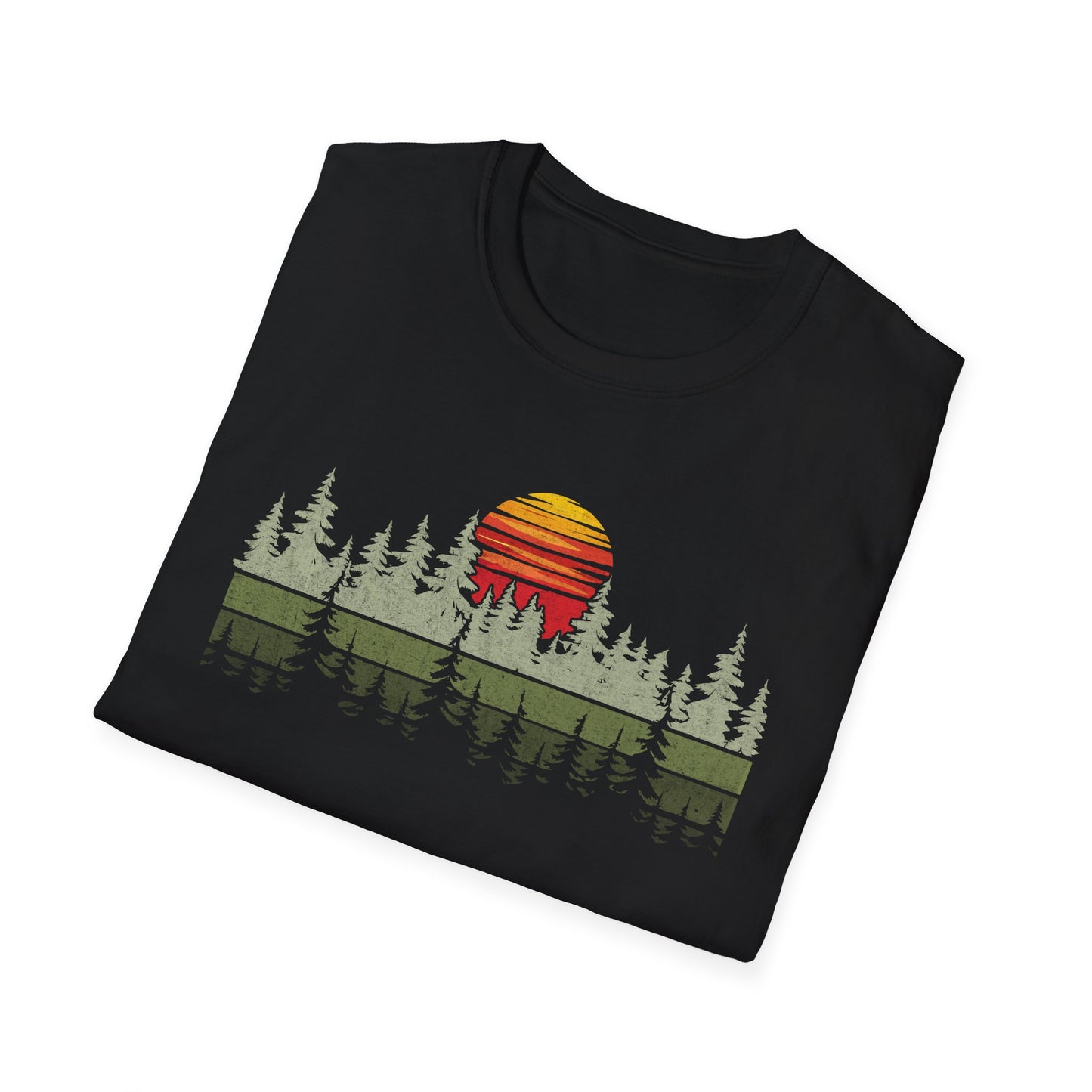 Retro Vintage Sunset Outdoor Forest V2 T-Shirt