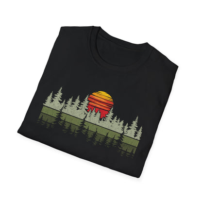 Retro Vintage Sunset Outdoor Forest V2 T-Shirt