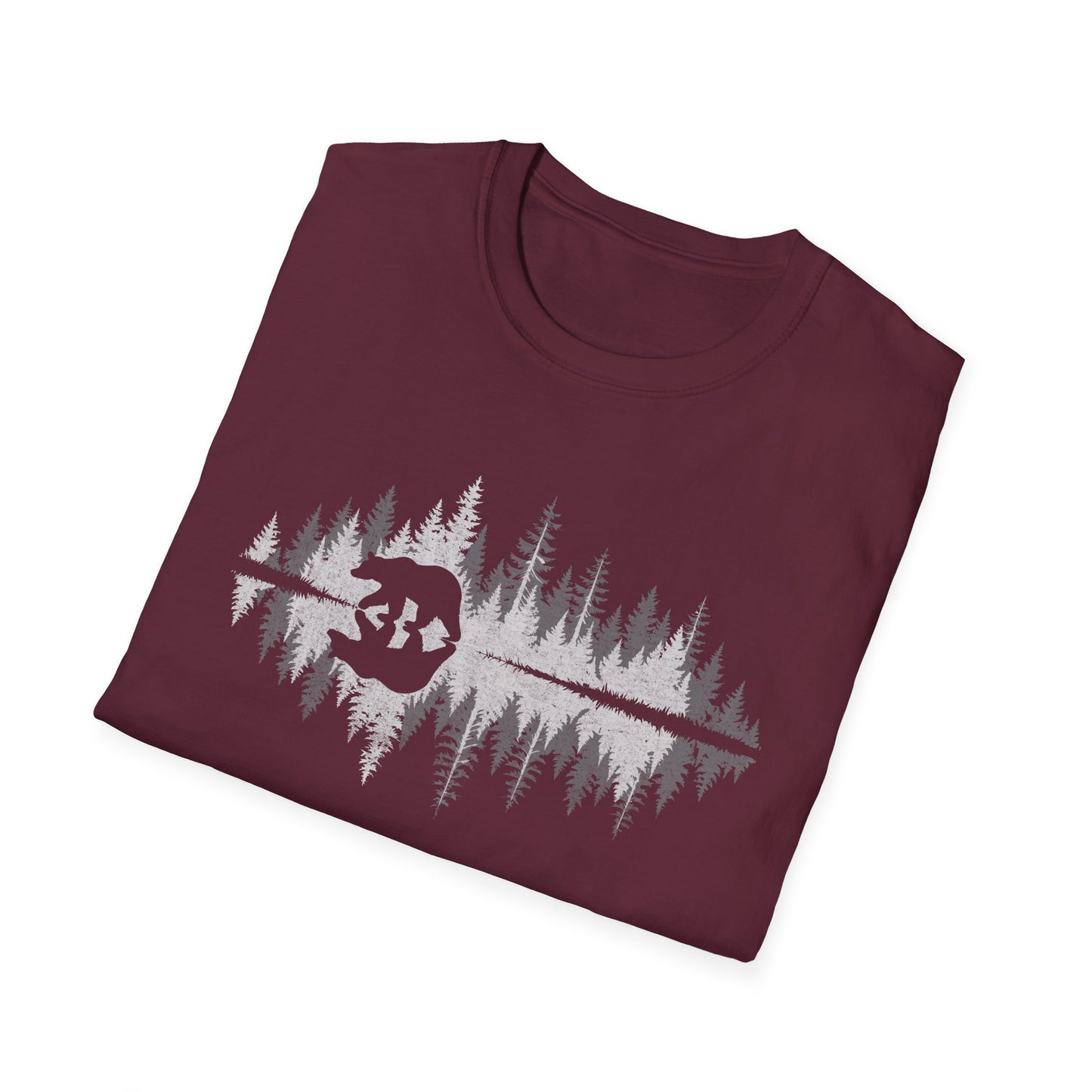 Retro Vintage Bear trees Outdoor Forest T-Shirt