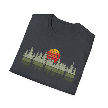 Retro Vintage Sunset Outdoor Forest V2 T-Shirt