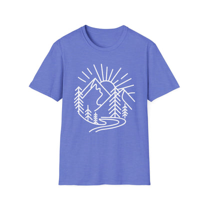 Mountains and Trees Hikers Adventures minimalist Design V1 T-Shirt