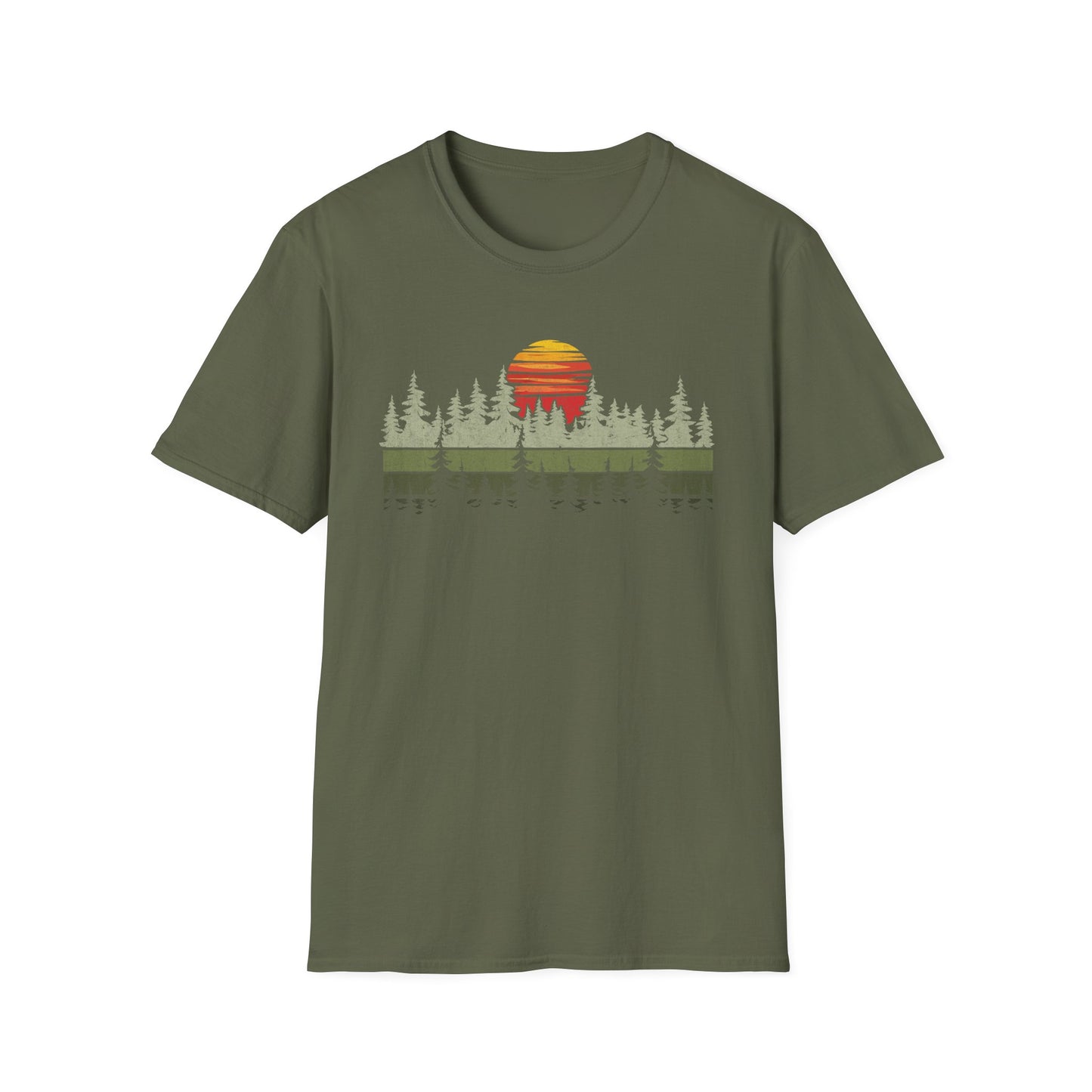 Retro Vintage Sunset Outdoor Forest V2 T-Shirt