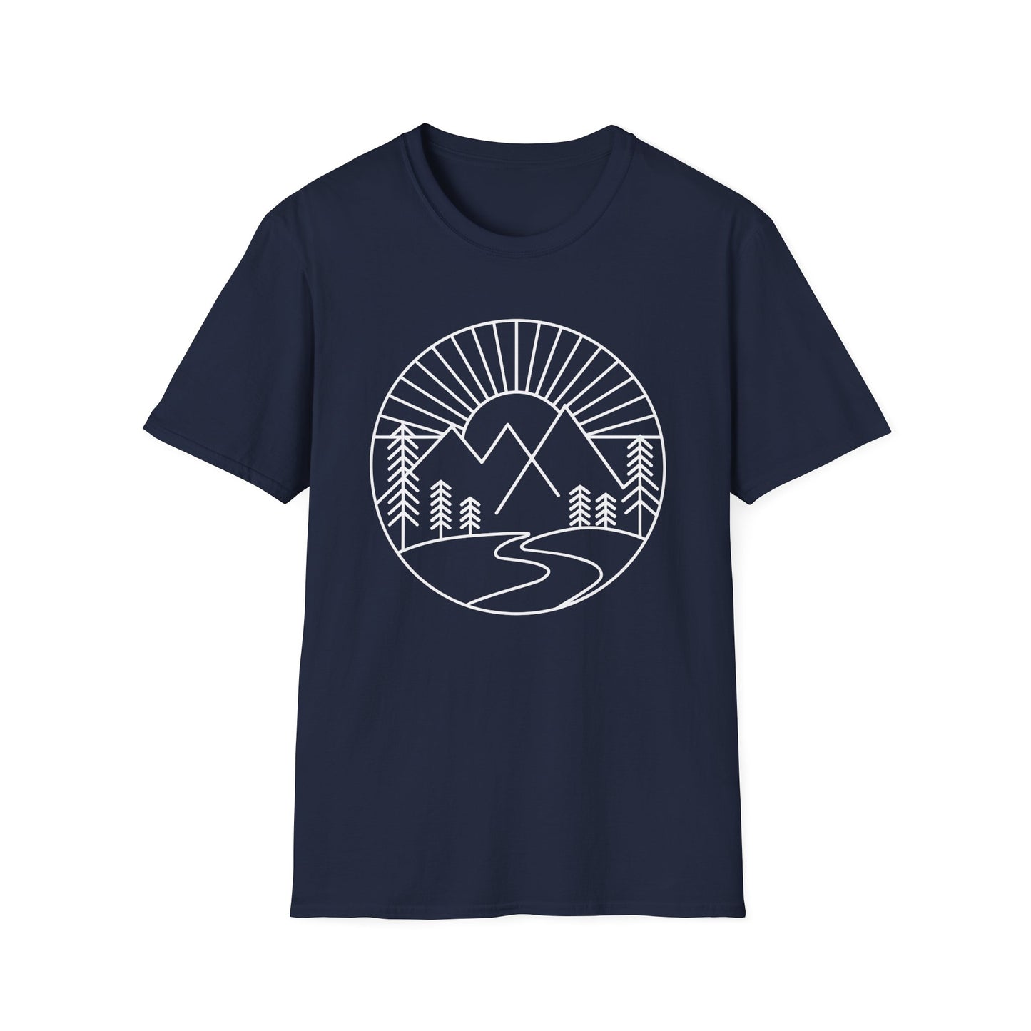 Mountains and Trees Hikers Adventures Minimalist V1 T-Shirt