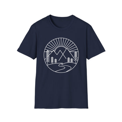 Mountains and Trees Hikers Adventures Minimalist V1 T-Shirt