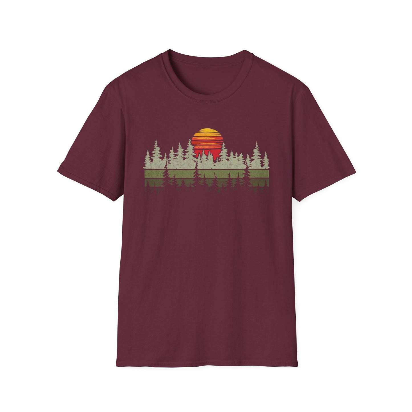 Retro Vintage Sunset Outdoor Forest V2 T-Shirt