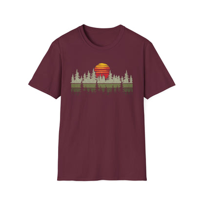 Retro Vintage Sunset Outdoor Forest V2 T-Shirt