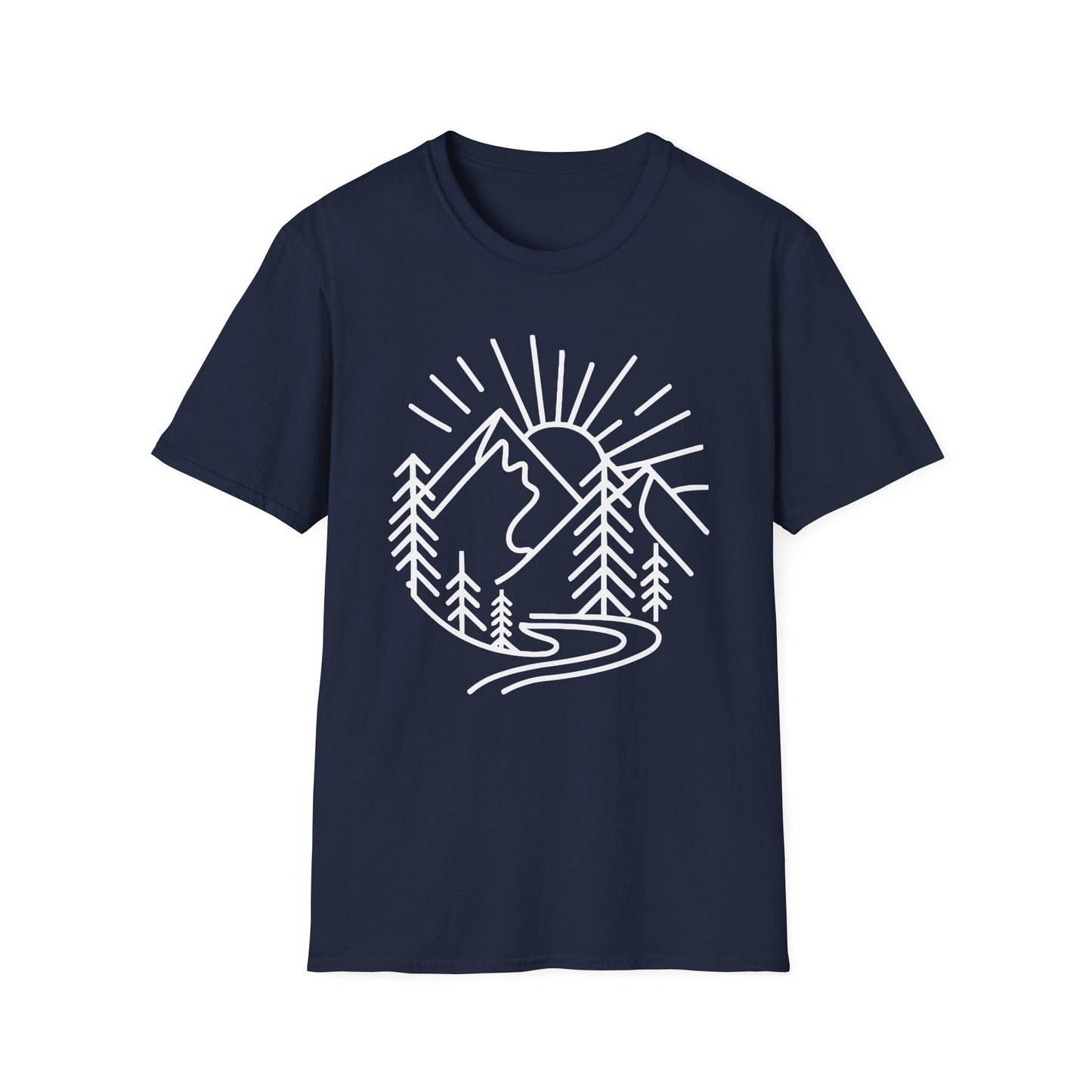 Mountains and Trees Hikers Adventures minimalist Design V1 T-Shirt
