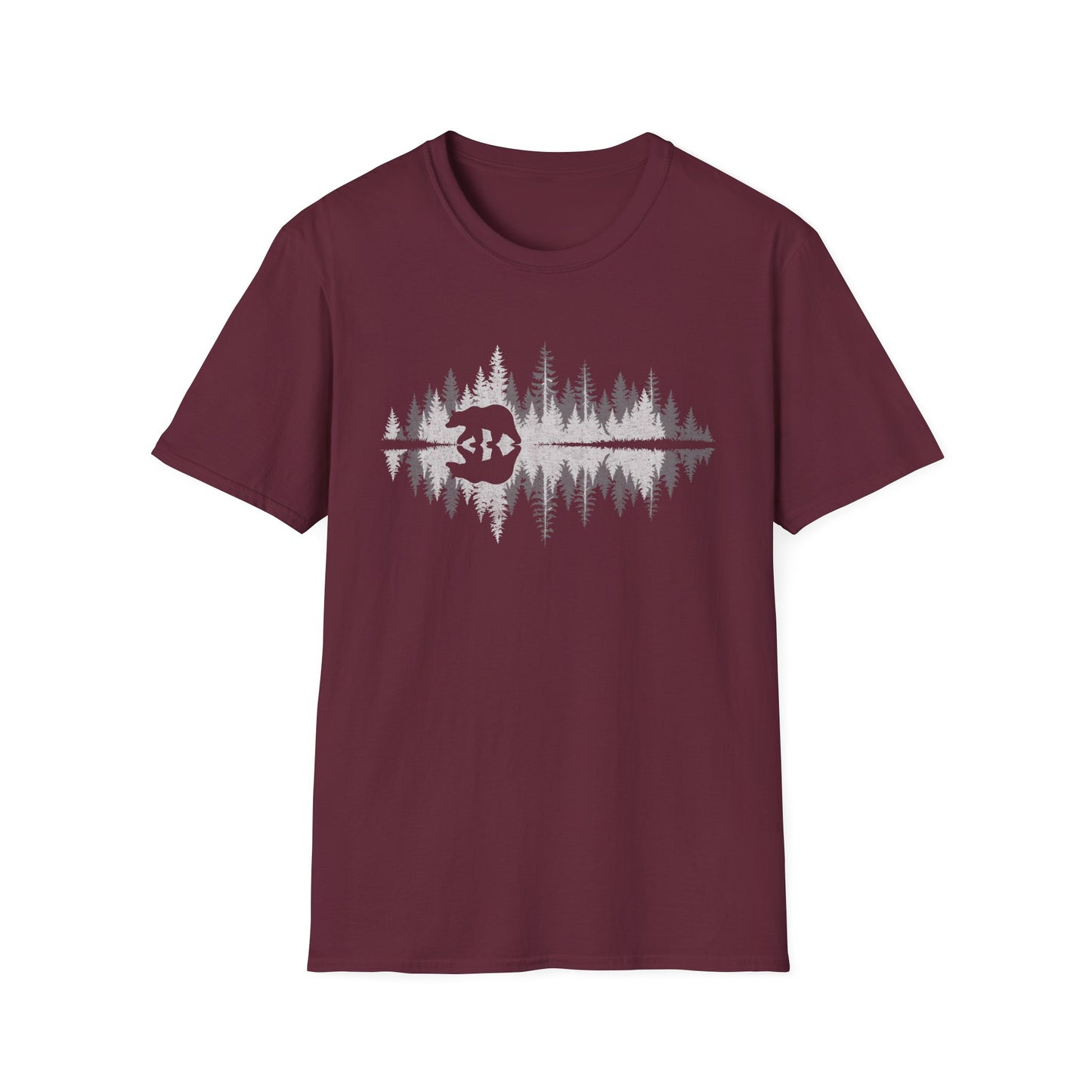 Retro Vintage Bear trees Outdoor Forest T-Shirt