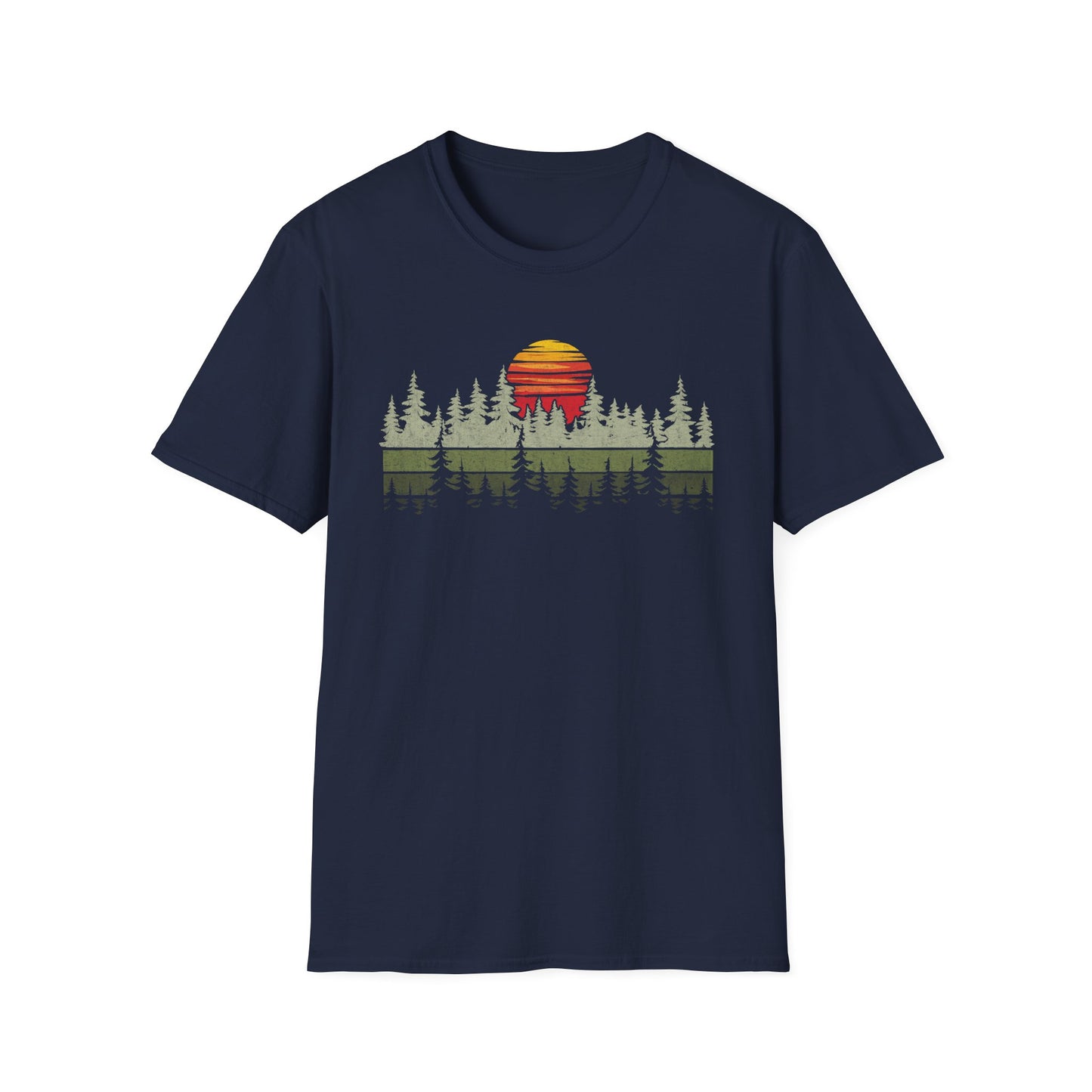 Retro Vintage Sunset Outdoor Forest V2 T-Shirt