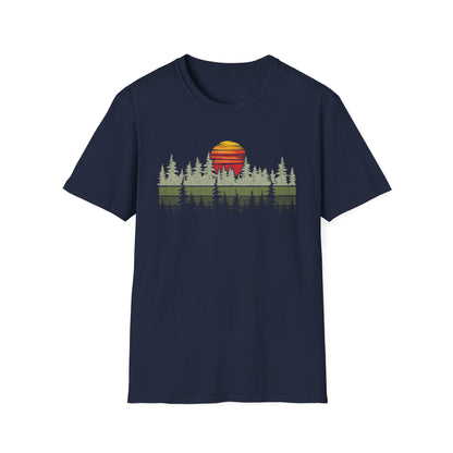 Retro Vintage Sunset Outdoor Forest V2 T-Shirt