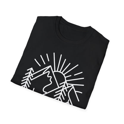 Mountains and Trees Hikers Adventures minimalist Design V1 T-Shirt