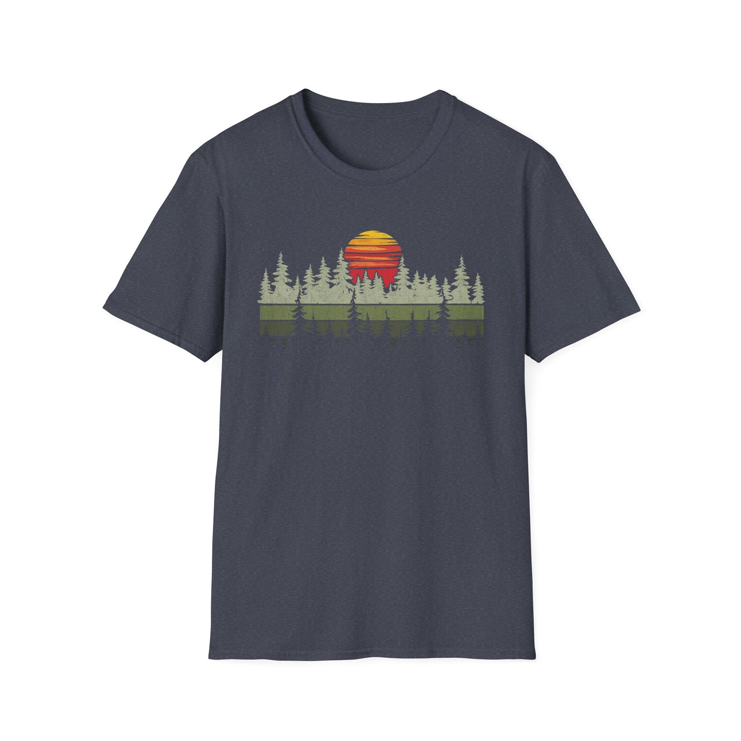 Retro Vintage Sunset Outdoor Forest V2 T-Shirt