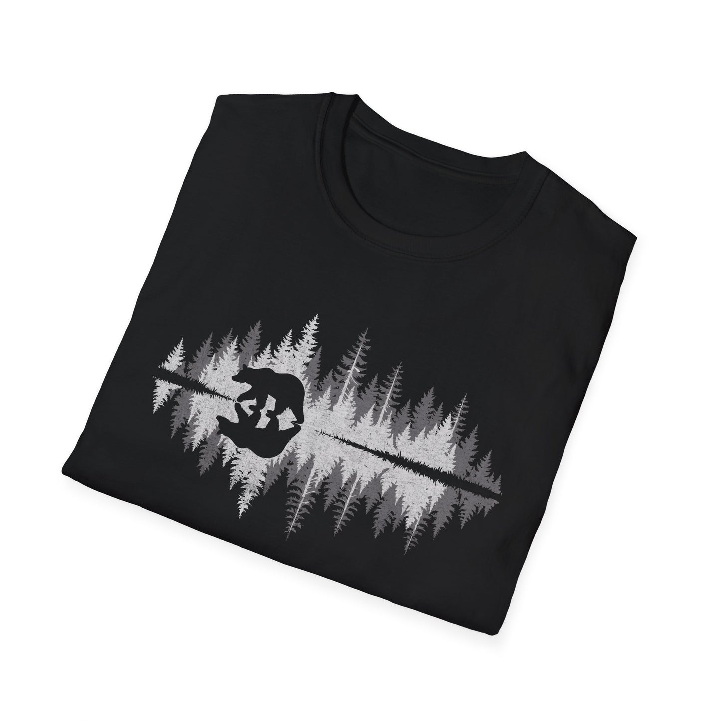 Retro Vintage Bear trees Outdoor Forest T-Shirt