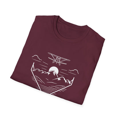 Airplane Over Mountains Sunset T-Shirt