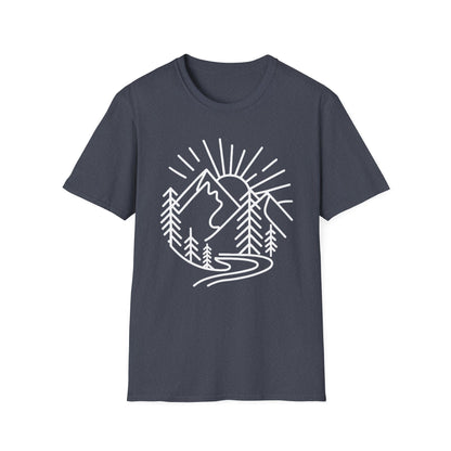 Mountains and Trees Hikers Adventures minimalist Design V1 T-Shirt