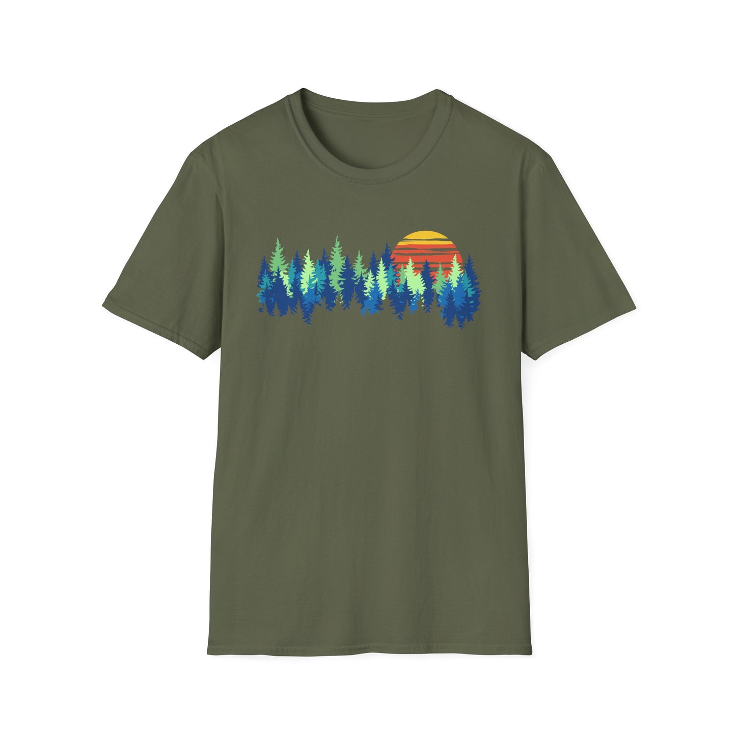 Retro Vintage Sunset Outdoor Forest V1 T-Shirt