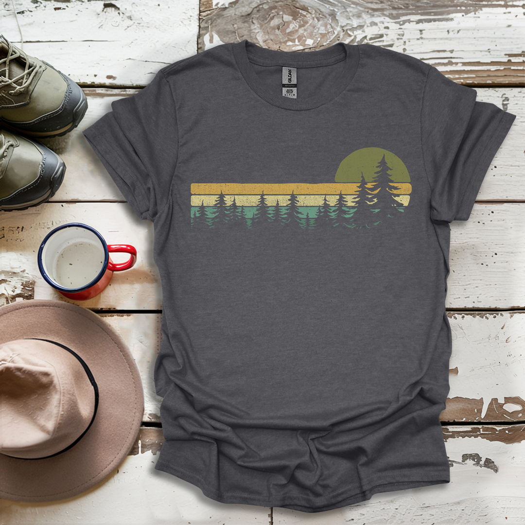 Retro Vintage Trees Outdoor Forest V1 T-Shirt