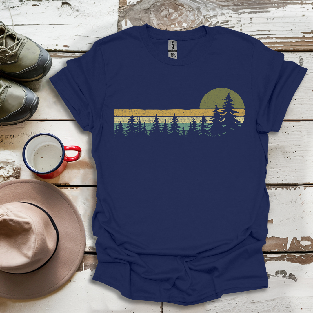 Retro Vintage Trees Outdoor Forest V1 T-Shirt