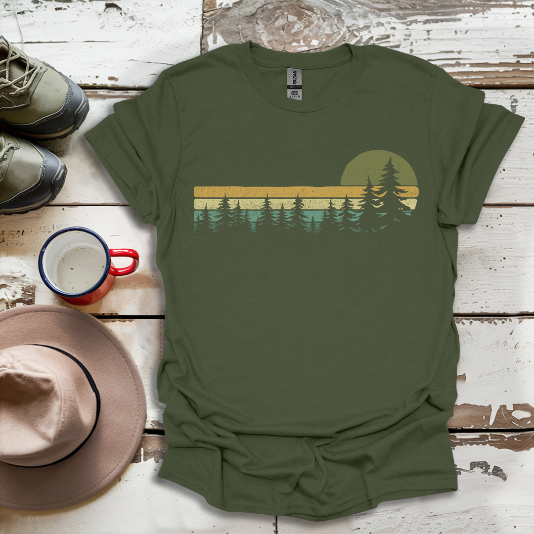 Retro Vintage Trees Outdoor Forest V1 T-Shirt