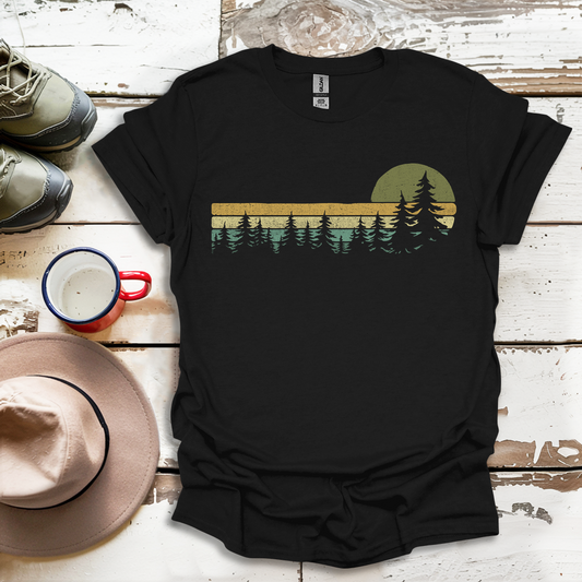 Retro Vintage Trees Outdoor Forest V1 T-Shirt