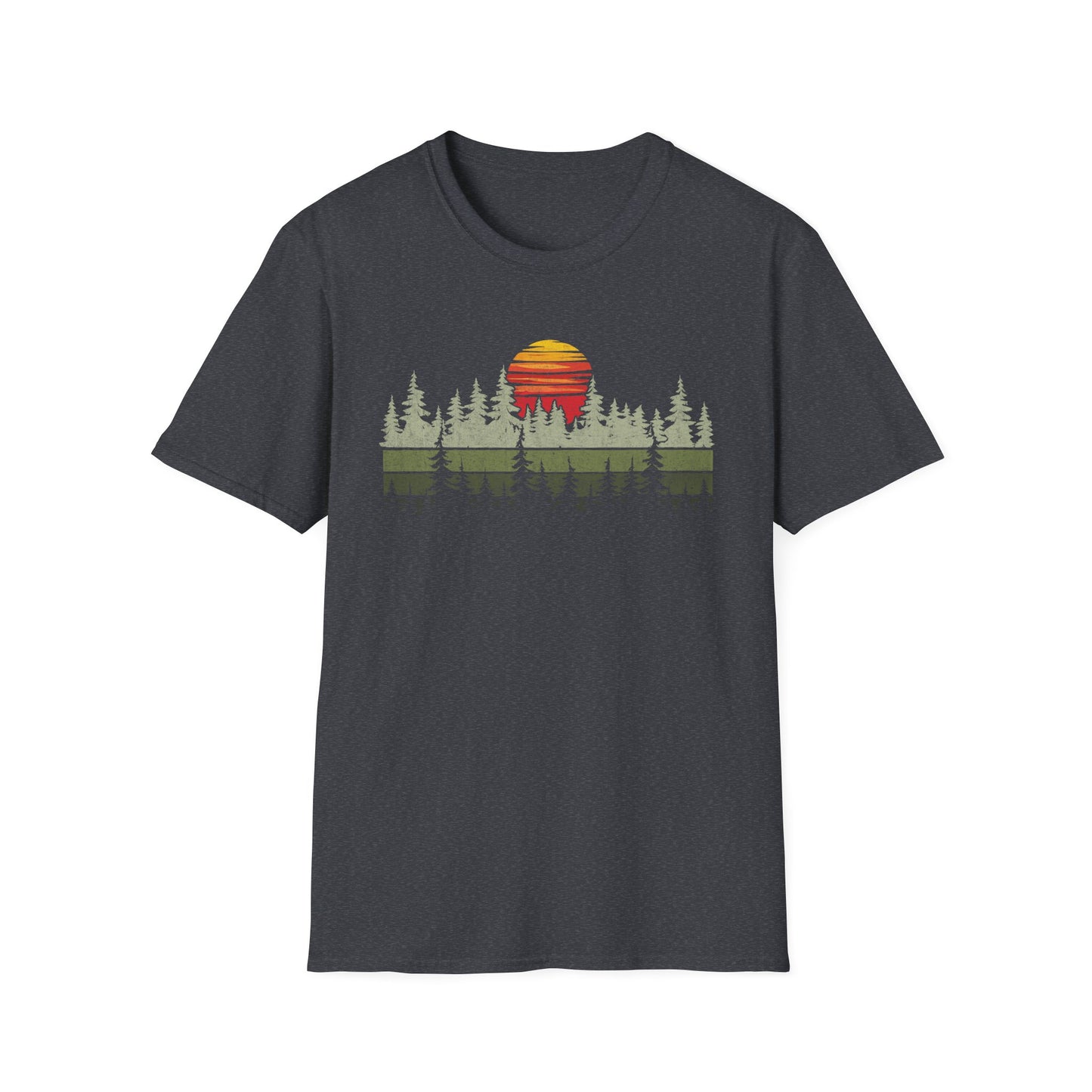 Retro Vintage Sunset Outdoor Forest V2 T-Shirt