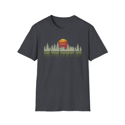 Retro Vintage Sunset Outdoor Forest V2 T-Shirt