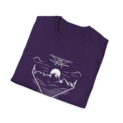 Airplane Over Mountains Sunset T-Shirt