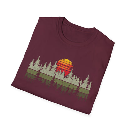 Retro Vintage Sunset Outdoor Forest V2 T-Shirt