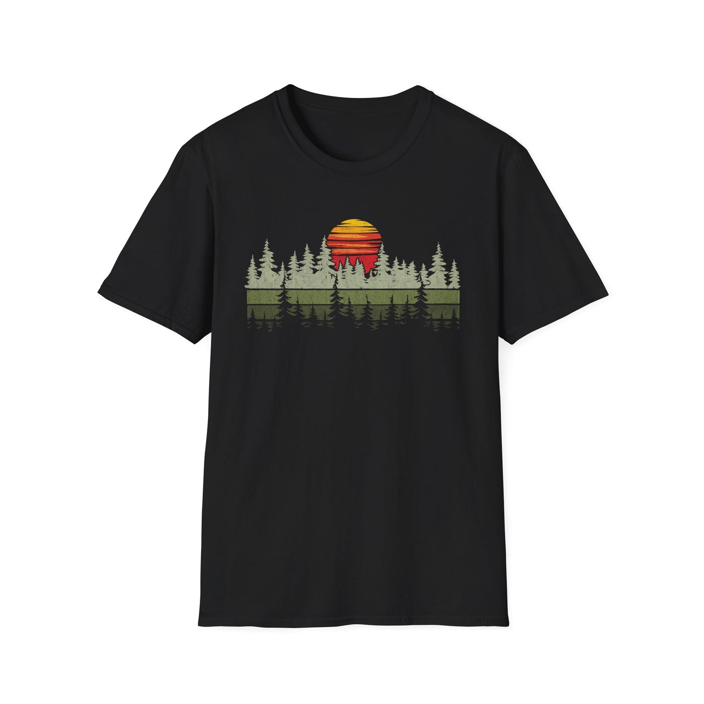 Retro Vintage Sunset Outdoor Forest V2 T-Shirt
