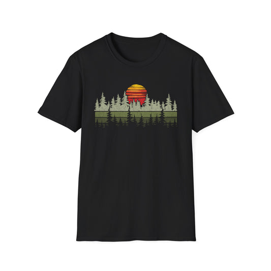 Retro Vintage Sunset Outdoor Forest V2 T-Shirt