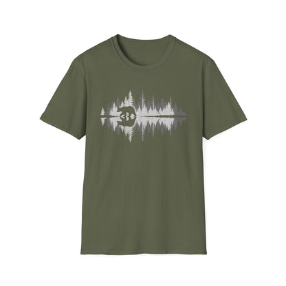Retro Vintage Bear trees Outdoor Forest T-Shirt