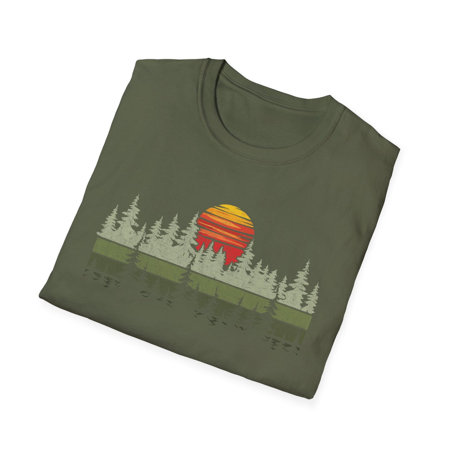 Retro Vintage Sunset Outdoor Forest V2 T-Shirt