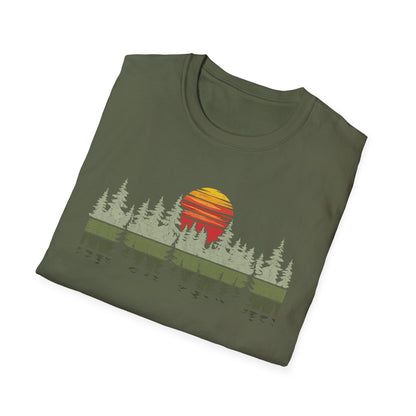 Retro Vintage Sunset Outdoor Forest V2 T-Shirt