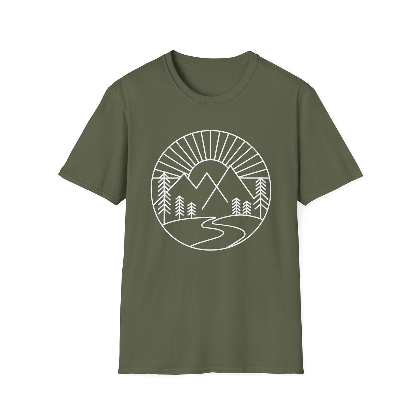 Mountains and Trees Hikers Adventures Minimalist V1 T-Shirt