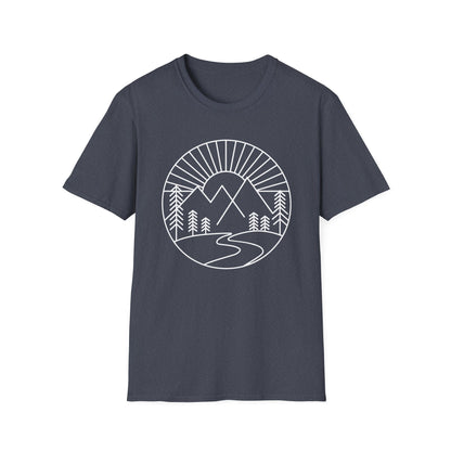Mountains and Trees Hikers Adventures Minimalist V1 T-Shirt