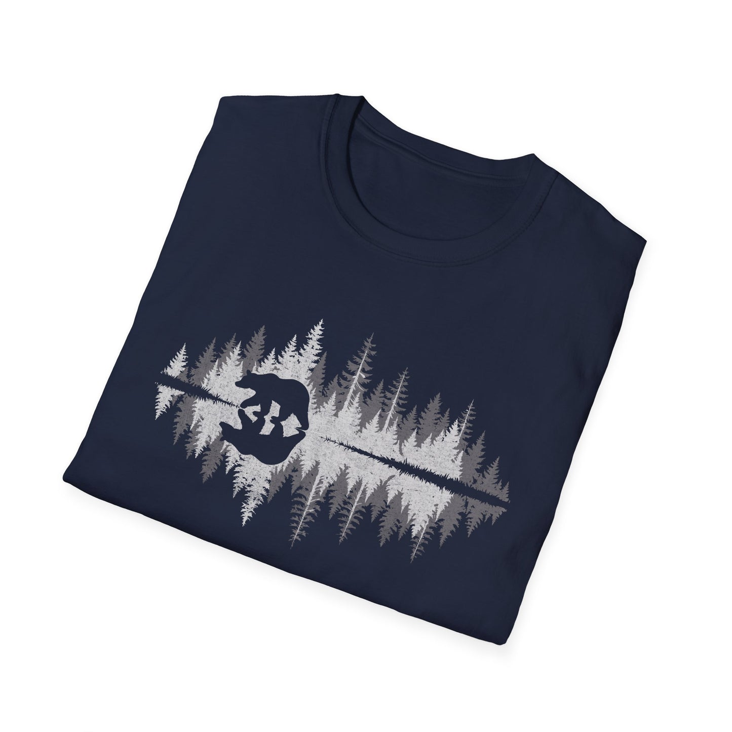 Retro Vintage Bear trees Outdoor Forest T-Shirt