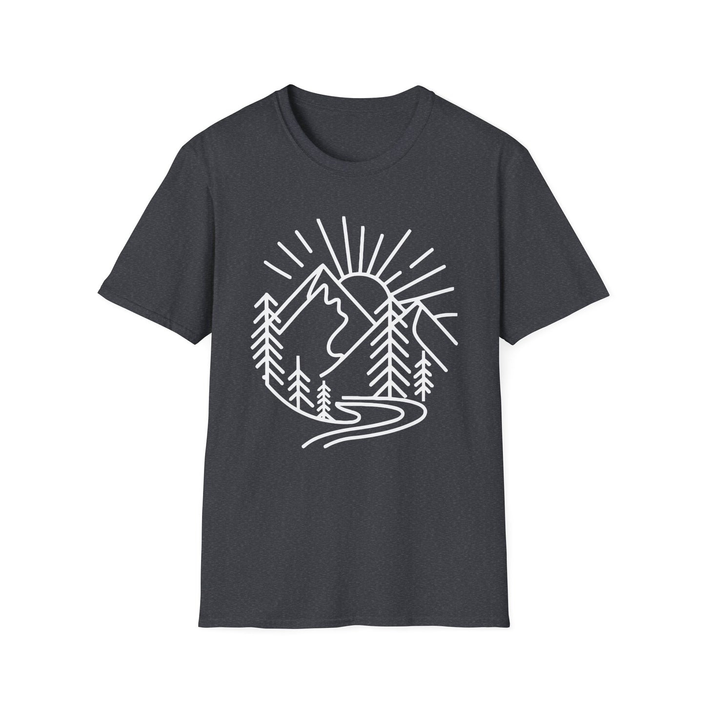 Mountains and Trees Hikers Adventures minimalist Design V1 T-Shirt