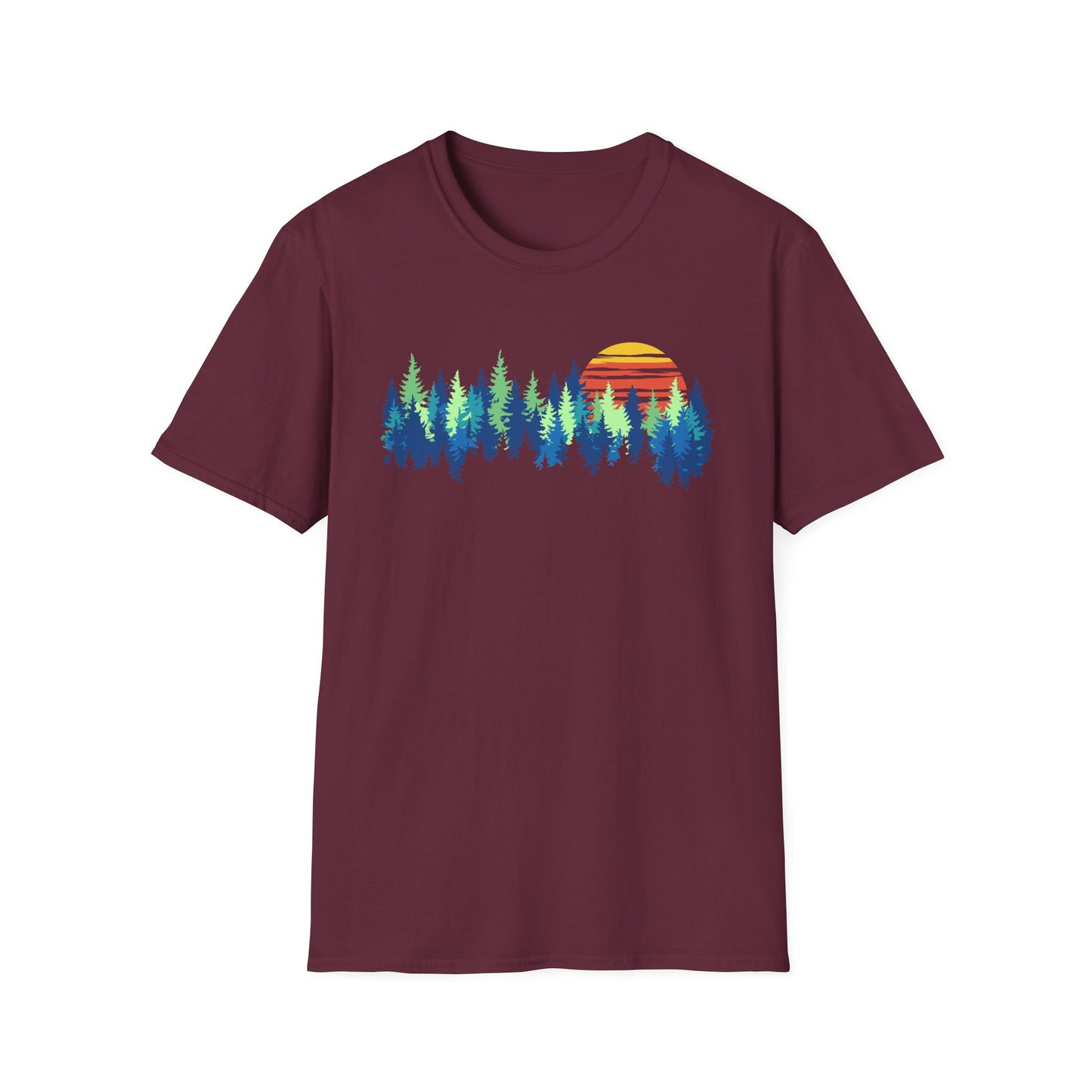 Retro Vintage Sunset Outdoor Forest V1 T-Shirt