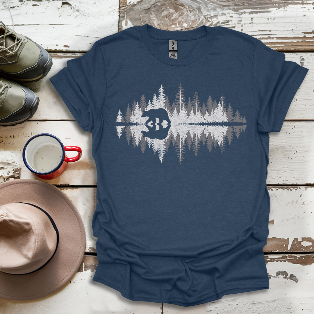 Retro Vintage Bear trees Outdoor Forest T-Shirt