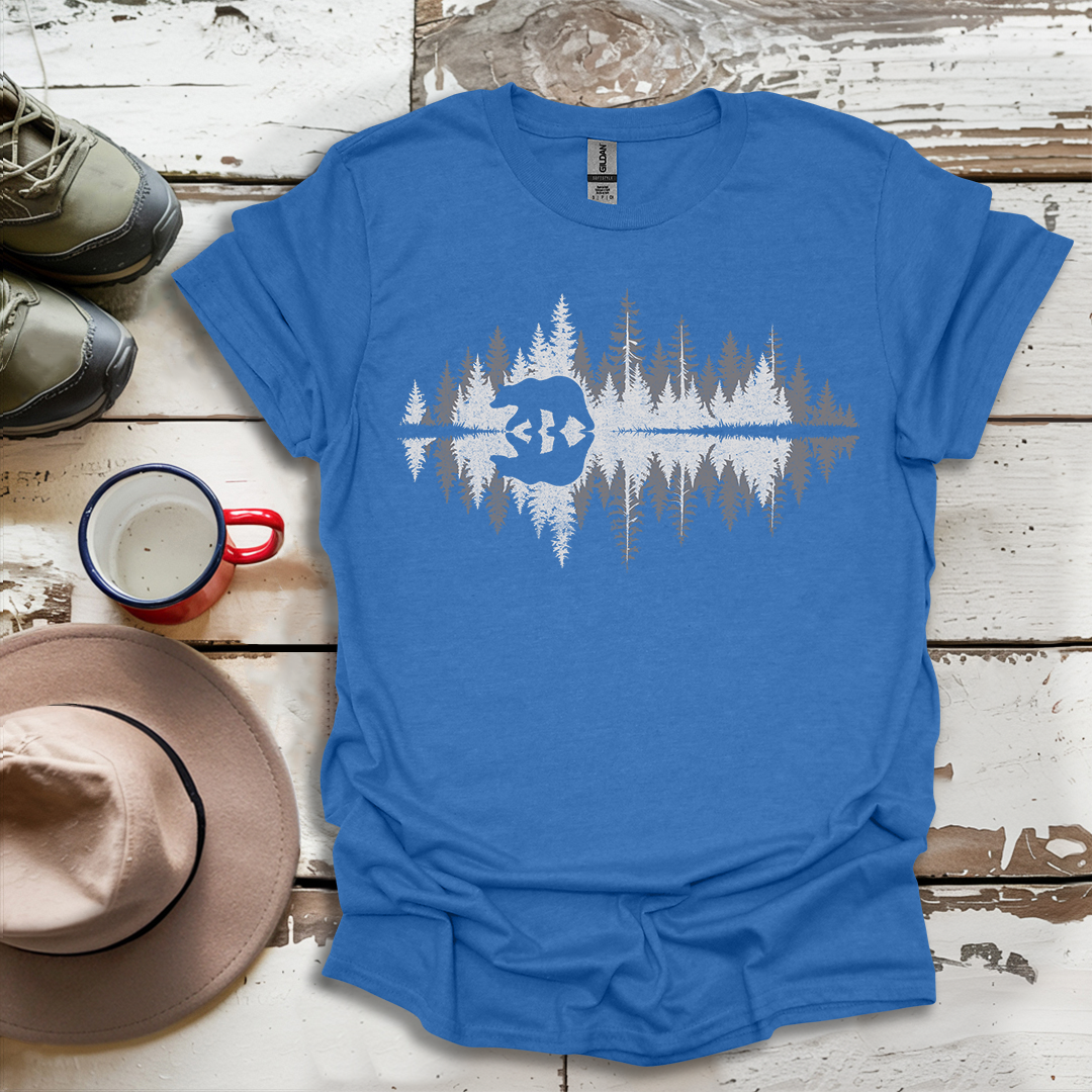 Retro Vintage Bear trees Outdoor Forest T-Shirt