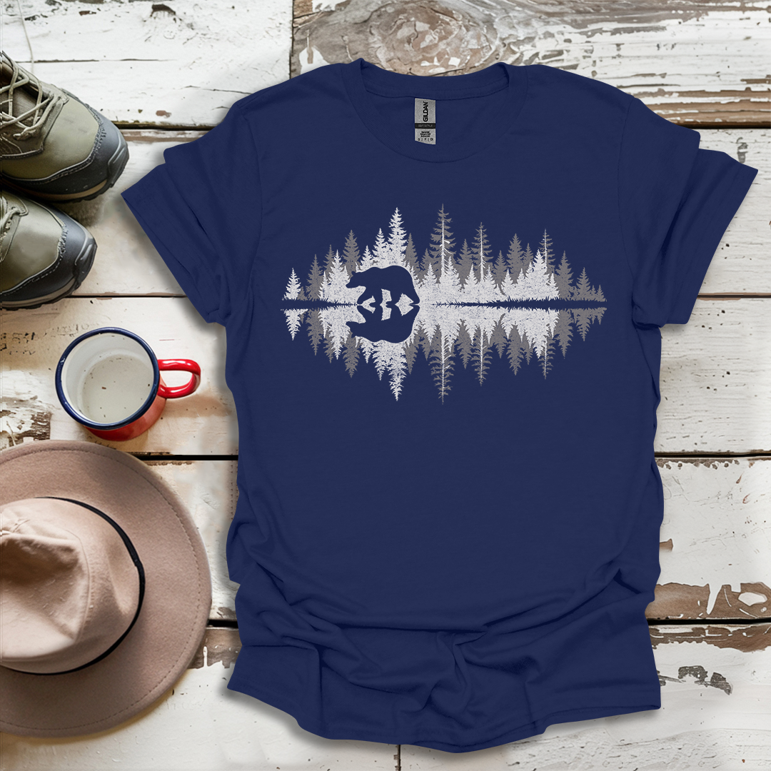Retro Vintage Bear trees Outdoor Forest T-Shirt