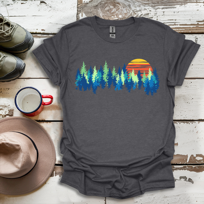 Retro Vintage Sunset Outdoor Forest V1 T-Shirt